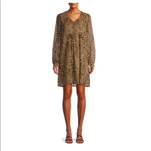 Time and Tru leopard long sleeve dress Sz Small